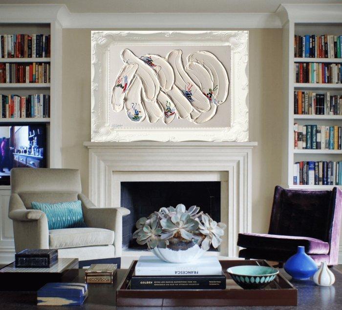 Juli Lampe - Ski Lovers. Kings of the snowy peaks., Antiek en Kunst, Kunst | Schilderijen | Modern