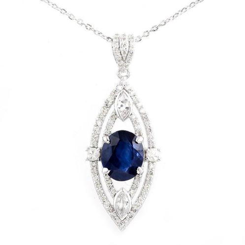 Hanger - 14 karaat Geel goud -  2.26ct. tw. Saffier -, Handtassen en Accessoires, Antieke sieraden