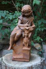 sculptuur, Tuinbeeld, Lezend meisje - 35 cm - Gietijzer, Antiek en Kunst, Curiosa en Brocante