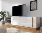TV-Meubel Ashley - Wit - Eiken - 187 cm, Huis en Inrichting, Kasten |Televisiemeubels, Overige materialen, Verzenden, 150 tot 200 cm