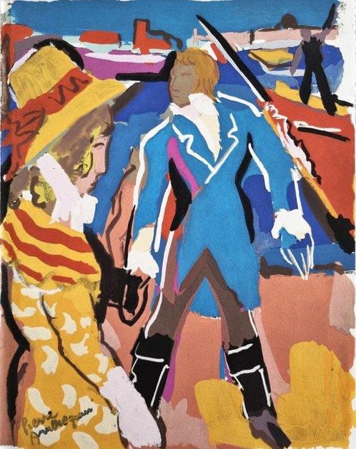 Pierre Ambrogiani (1907-1985) - Élégante sur le port, Antiek en Kunst, Kunst | Schilderijen | Klassiek