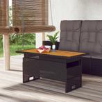 vidaXL Tuintafel 100x50x43/63 cm acaciahout en poly rattan, Tuin en Terras, Tuintafels, Verzenden, Nieuw