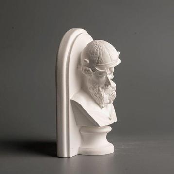 Beeldje - Witte keramische buste met een klassieke stijl en
