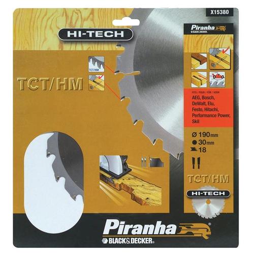 Piranha – Cirkelzaagblad – TCT/HM – 190x30mm (18) - X1, Bricolage & Construction, Outillage | Scies mécaniques, Envoi