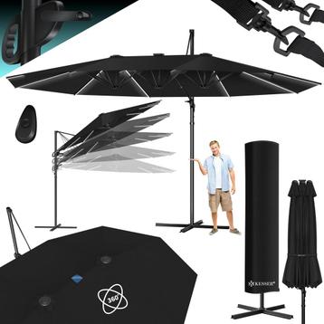 Dubbele parasol - met LED - 460x270 cm - kantelbaar -  360° beschikbaar voor biedingen