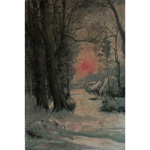 Joseph Allard Mullard (1868-1962) - Snowy forest, Antiek en Kunst, Kunst | Schilderijen | Klassiek