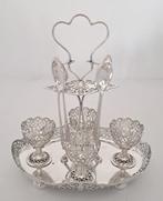 Eierhouder set - eierstel incl. lepeltjes voor 4 personen,, Antiek en Kunst