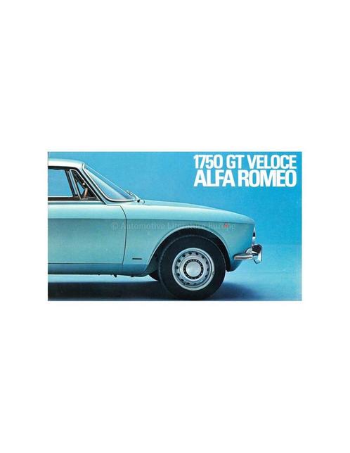 1970 ALFA ROMEO 1750 GT VELOCE BROCHURE NEDERLANDS, Livres, Autos | Brochures & Magazines