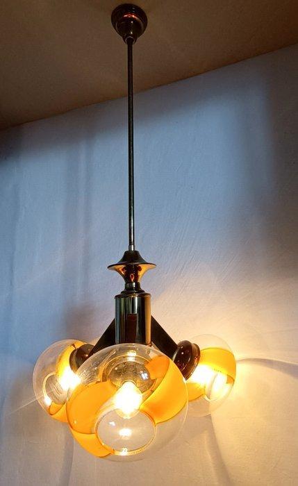 Plafondlamp - Verguld messing, Muranoglas, Antiek en Kunst, Antiek | Verlichting