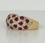 Ring - 18 karaat Geel goud - 0.95ct. tw. Robijn - Diamant -, Nieuw