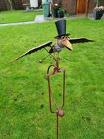 Beeld, Wind Moving Raven with Hat - 130 cm - Metaal