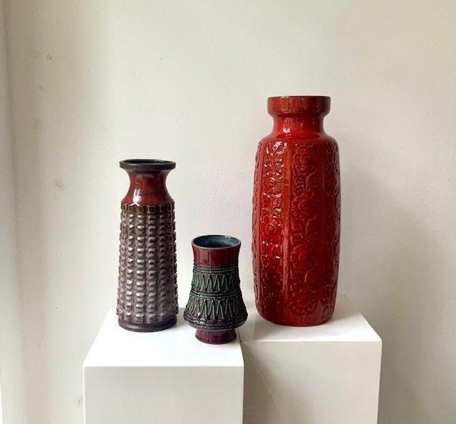 Scheurich, Jasba, Strehla - Vase (3) - Céramique - 3 vases, Antiek en Kunst, Antiek | Glaswerk en Kristal