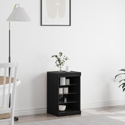 vidaXL Sideboard met LED-verlichting Zwart Eiken 41x37x67 cm, Huis en Inrichting, Kasten | Dressoirs, Nieuw, Verzenden