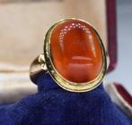 Bague - 18 carats Or jaune -  8.00ct. tw. Ambre - ANCIEN, Handtassen en Accessoires, Antieke sieraden