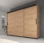 Kledingkast - Eiken 250x62x195 - Garderobekast schuifdeuren, Verzenden, Nieuw