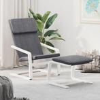 vidaXL Chaise de relaxation avec repose-pied Gris foncé, Verzenden, Neuf