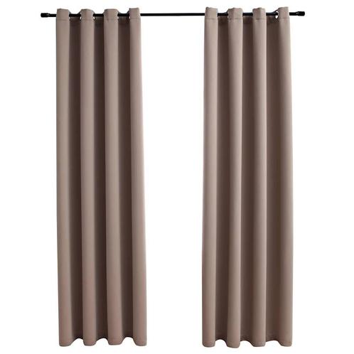 Gordijn Taupe 140x245cm (2 stuks) | Retour Deal | -35%, Huis en Inrichting, Stoffering | Gordijnen en Lamellen, Nieuw, 200 cm of meer