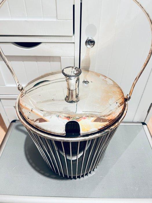 Pot - Glas, Verzilverd - ijsemmer, Antiek en Kunst, Antiek | Meubels | Tafels