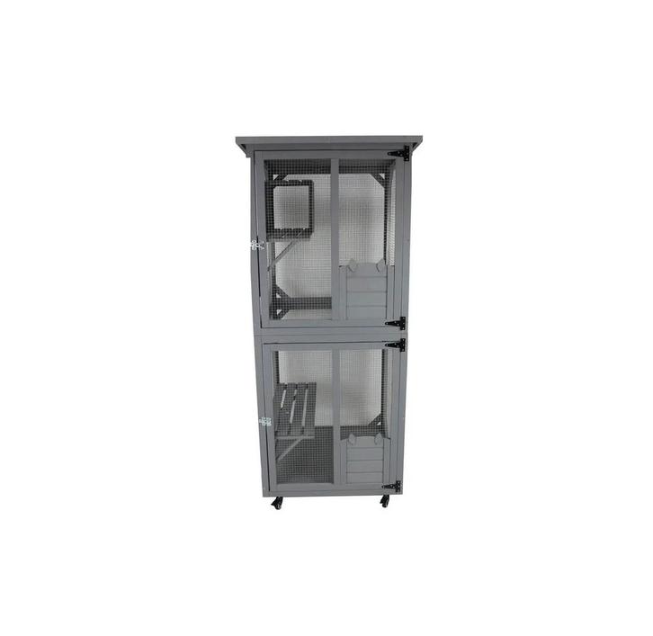 MaxxPet Kattenkooi - kattenvolière - 92x66x182cm - Grijs, Dieren en Toebehoren, Katten-accessoires, Nieuw, Ophalen of Verzenden