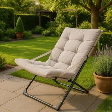 Fauteuil de jardin avec coussins - taupe - 84 x 63 x 88 cm beschikbaar voor biedingen