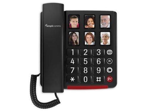 Veiling - Amplicomms BT40 Zwart vaste telefoon met 6 fototoe, Telecommunicatie, Vaste telefoons | Niet Draadloos, Gebruikt