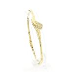 Gouden staafjes schakelarmband met zirconia, Gebruikt, Overige kleuren, Ophalen of Verzenden, Met edelsteen