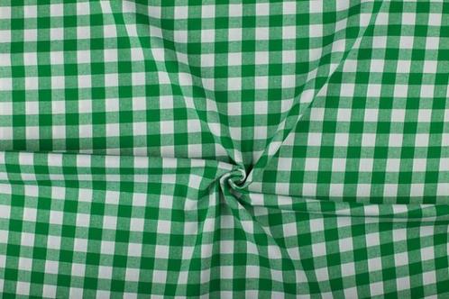 Boerenbont stof groen 18mm geruit - Katoen stof 10m op rol, Hobby en Vrije tijd, Stoffen en Lappen, Verzenden