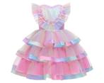 Prinsessenjurk - Luxe Unicorn jurk - Roze regenboog - Kleedj, Kinderen en Baby's, Verzenden, Nieuw