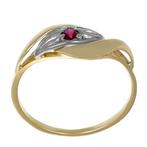 Ring - 18 karaat Geel goud, Witgoud - 0.10ct. tw. Robijn, Nieuw