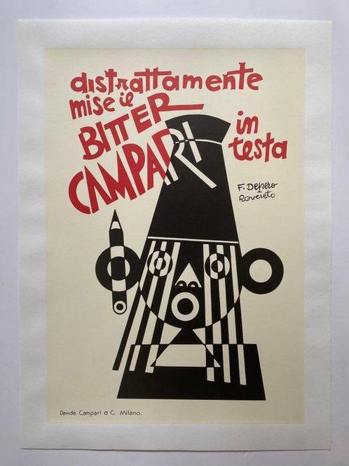 Fortunato Depero - Distrattamente mise il BITTER CAMPARI in, Antiek en Kunst, Kunst | Tekeningen en Fotografie