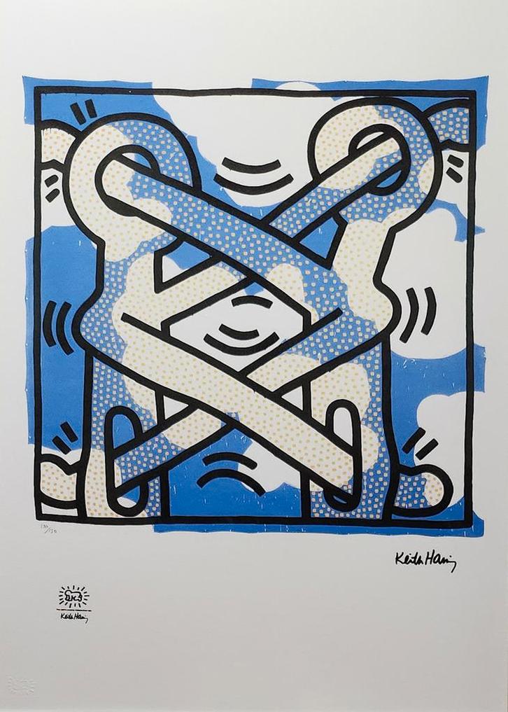 Keith Haring Offset Lithografie, Gecertificeerd (Na-Editie), Antiek en Kunst, Kunst | Litho's en Zeefdrukken