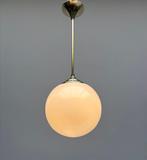 Lampe à suspendre - Opaline - Lustre suspendu en laiton avec