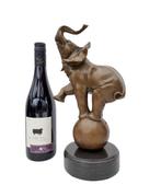 Sculpture, Tumbling Elephant - 35 cm - Bronze, Marbre