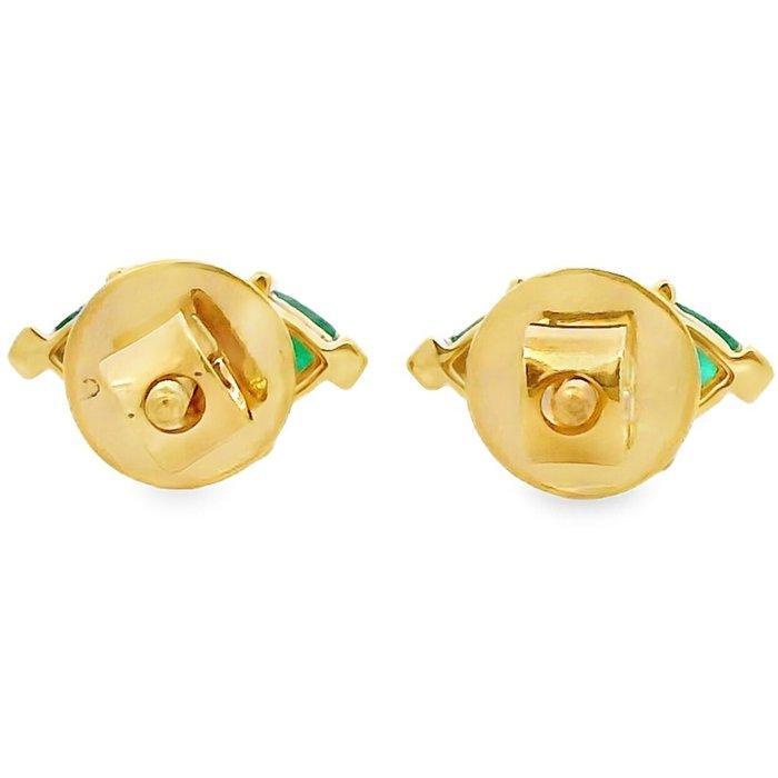 Oorstekers - 14 karaat Geel goud - 1.54ct. tw. Smaragd, Handtassen en Accessoires, Antieke sieraden