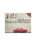 1967 ALFA ROMEO GIULIA GT 1300 JUNIOR BROCHURE ENGELS, Ophalen of Verzenden