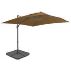 vidaXL Parasol met draagbare voet taupe, Tuin en Terras, Verzenden, Nieuw