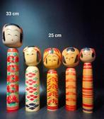 Beeldje (9) - Negen traditionele kokeshi in verschillende, Antiek en Kunst