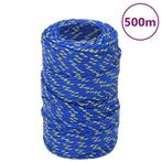vidaXL Boottouw 2 mm 500 m polypropyleen blauw, Verzenden, Nieuw