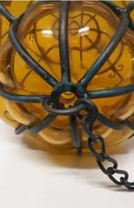 Plafondlamp - ferro battuto, geel glas, Murano