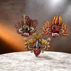 Sri Lanka Raksha Mask 3 - Hout - Sri Lanka - tweede helft, Antiek en Kunst