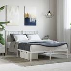 vidaXL Bedframe met hoofdbord metaal wit 160x200 cm, Huis en Inrichting, Slaapkamer | Bedden, Verzenden, Nieuw