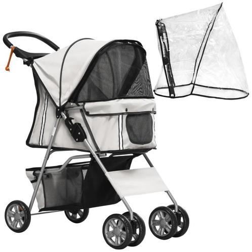 TRUUSK Opvouwbare Huisdierenbuggy Met 1 Mand, 2 Bekerhouders, Dieren en Toebehoren, Honden-accessoires, Verzenden