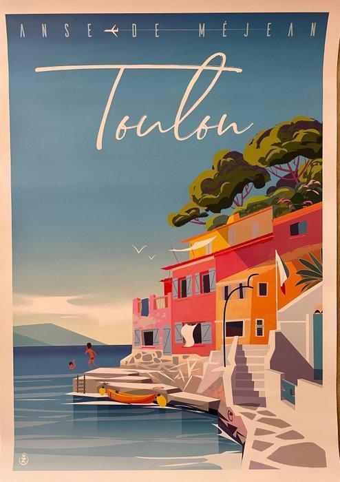 Monsieur Z - Affiche de Tourisme Toulon - Anse Méjean, Antiek en Kunst, Kunst | Designobjecten