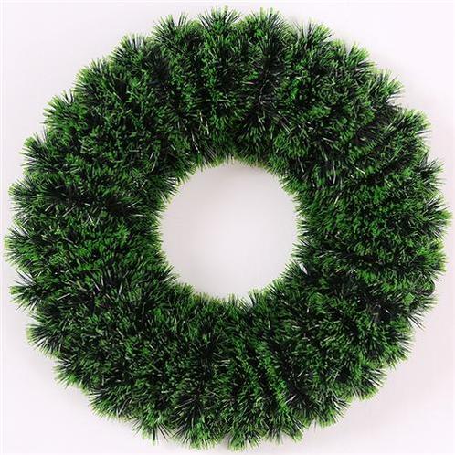 Dennenkrans kunst 37cm. tinsel wreath green/black krans, Maison & Meubles, Accessoires pour la Maison | Plantes & Fleurs artificielles