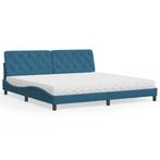 vidaXL Bed met matras fluweel blauw 200x200 cm, Huis en Inrichting, Verzenden, Nieuw