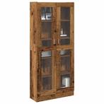vidaXL Hoge kast 82,5x30,5x185 cm bewerkt hout oud, Verzenden