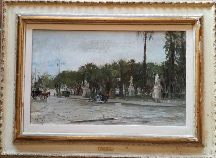 Eugenio Scorzelli (1890-1958) - Ingresso villa comunale con, Antiek en Kunst, Kunst | Schilderijen | Klassiek