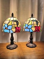 Lamp (2) - Glas-in-lood - Tiffany-stijl - vlinders