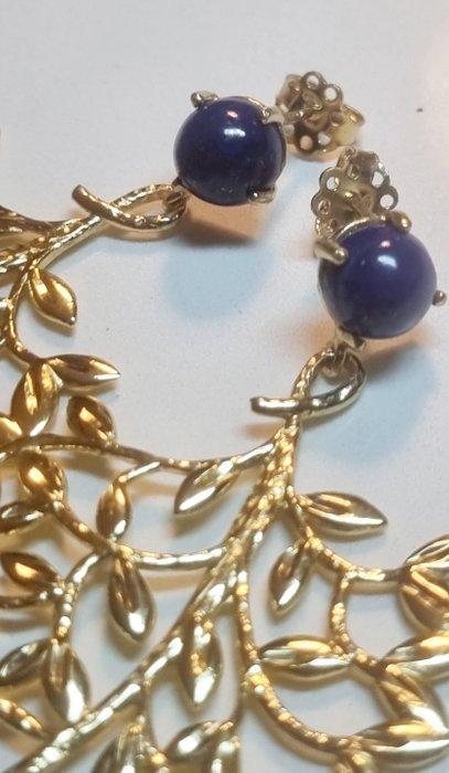 Zonder Minimumprijs - Statement oorbellen Zilver Lapis, Handtassen en Accessoires, Antieke sieraden