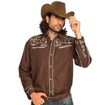 Cowboy Shirt Heren Bruin, Kleding | Heren, Verzenden, Nieuw